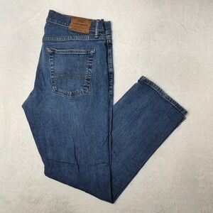 Lucky Brand 221 Straight Jeans Mens 36x32 Blue Denim Stretch Classic Work School